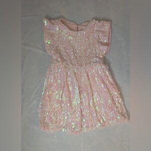 Cat & Jack,  pink sequin romper dress. Kids size 4/5